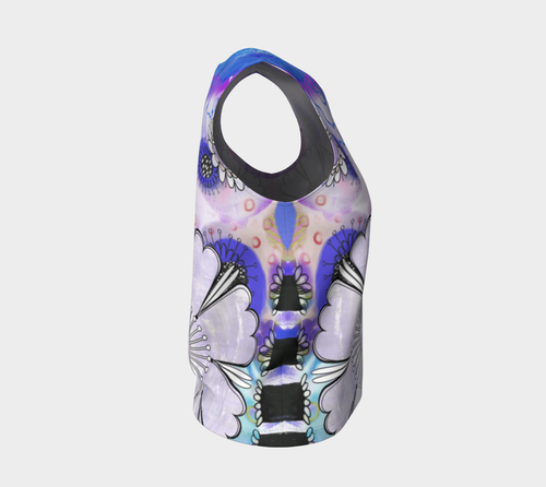 Flower Power Loose Tank by Deloresart Purples - deloresartcanada