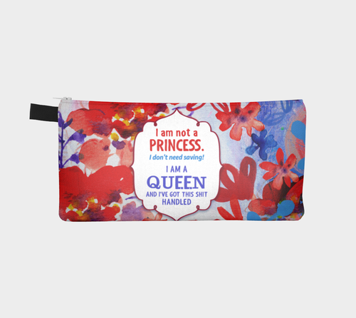 I Am a Queen Pencil Case by Deloresart - deloresartcanada