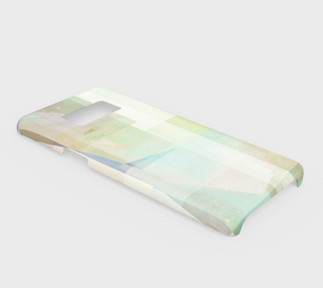 Del 490D Square Off Textured Purples And Greens Device Case - deloresartcanada