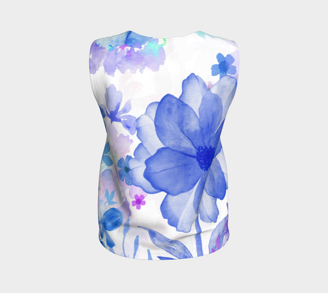 Blue Garden Loose Tank - deloresartcanada