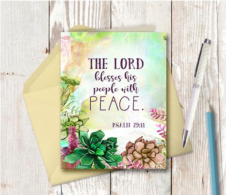 0981 The Lord Blesses His People With Peace Note Card