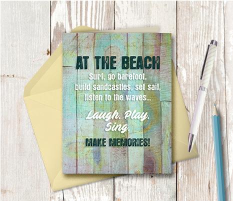 0983  At The Beach Go Barefoot Note Card
