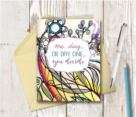 0985 One Day Or Day One Note Card