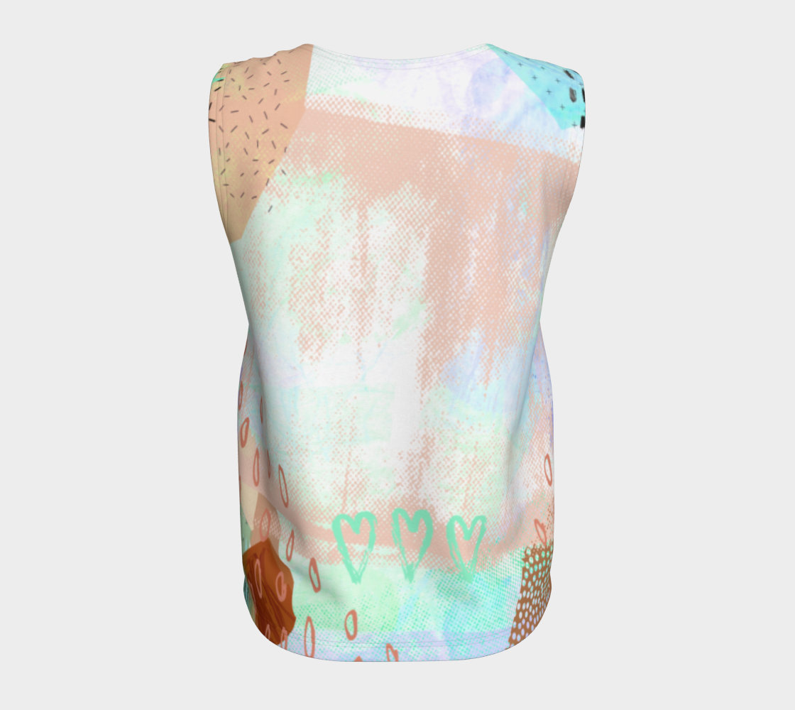 The Snuggle is Real Loose Tank in Coral and Teal - deloresartcanada