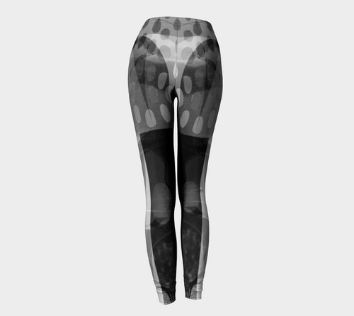 Caring Cup Grey and Black Leggings by Deloresart - deloresartcanada