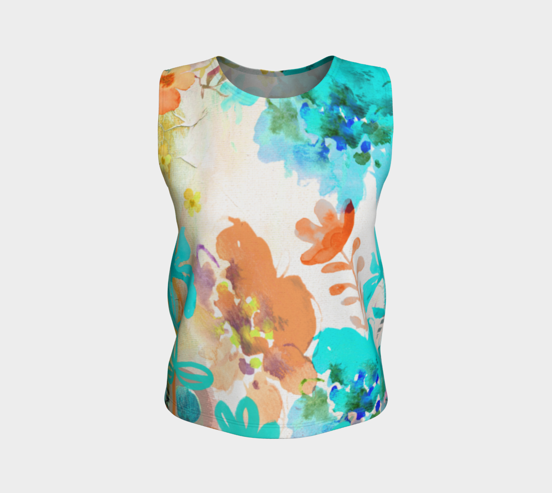 I am a Queen Loose Tank by Deloresart Teal and Coral - deloresartcanada