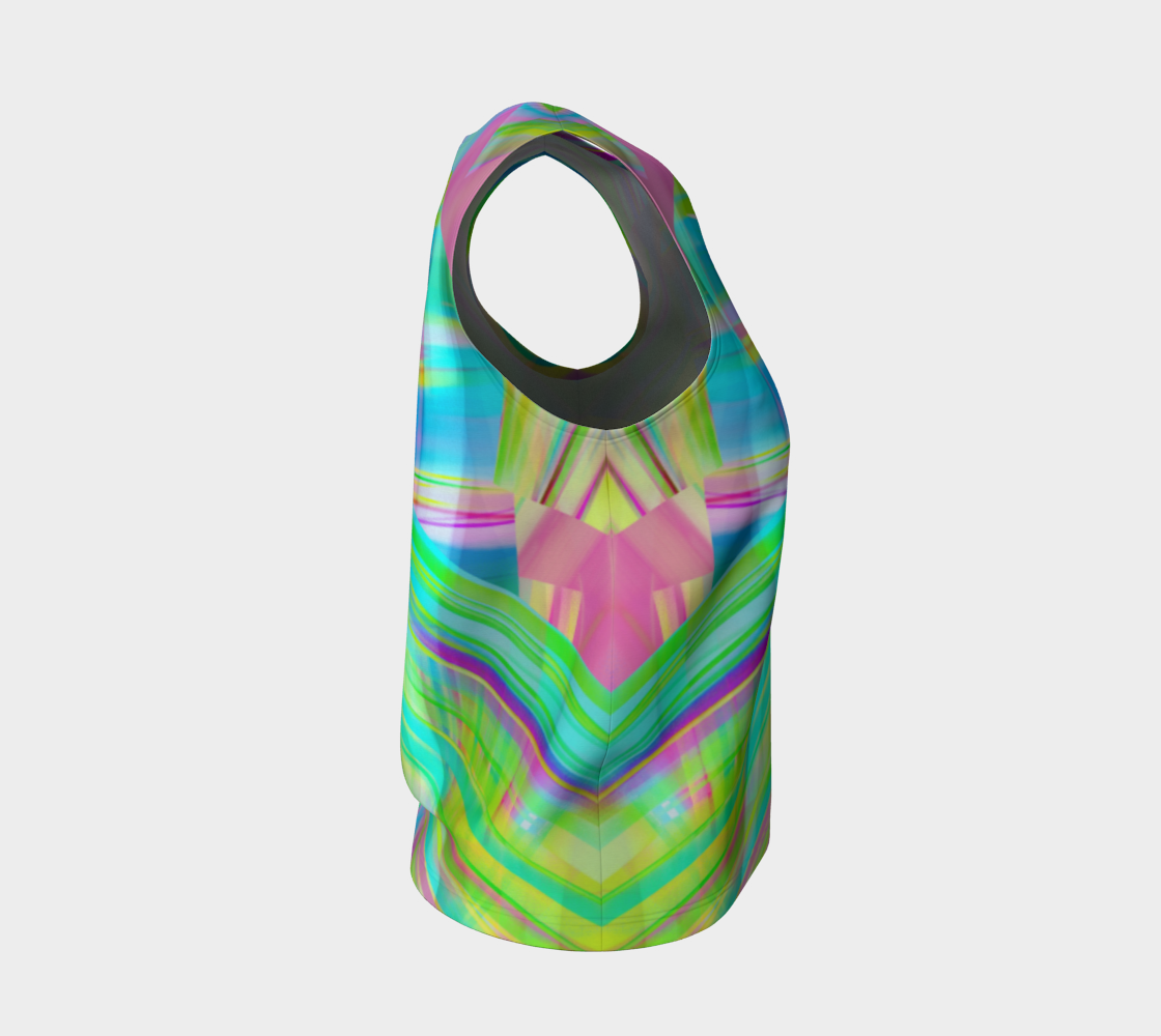 Tartan Cliffs Loose Tank in Greens and Purples - deloresartcanada