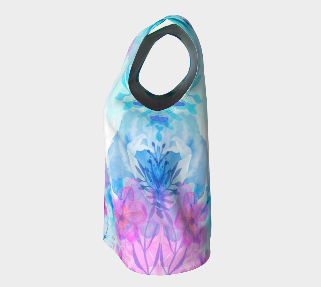 Nature's Bounty Loose Tank in Turquoise and Pink - deloresartcanada