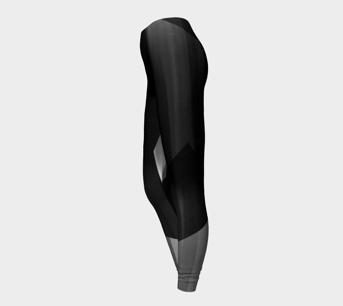 Satin Symmetry Grey and Black Leggings by Deloresart - deloresartcanada