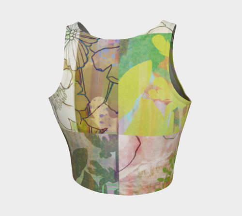 Sage Obscurity Collage Crop Top by Deloresart - deloresartcanada