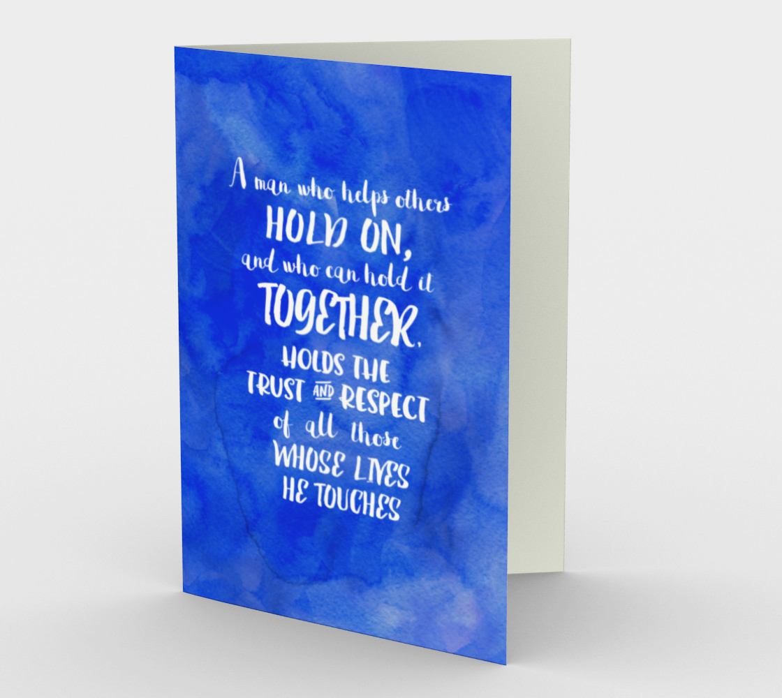 1422 A Man Who Helps Others Card by Deloresart - deloresartcanada