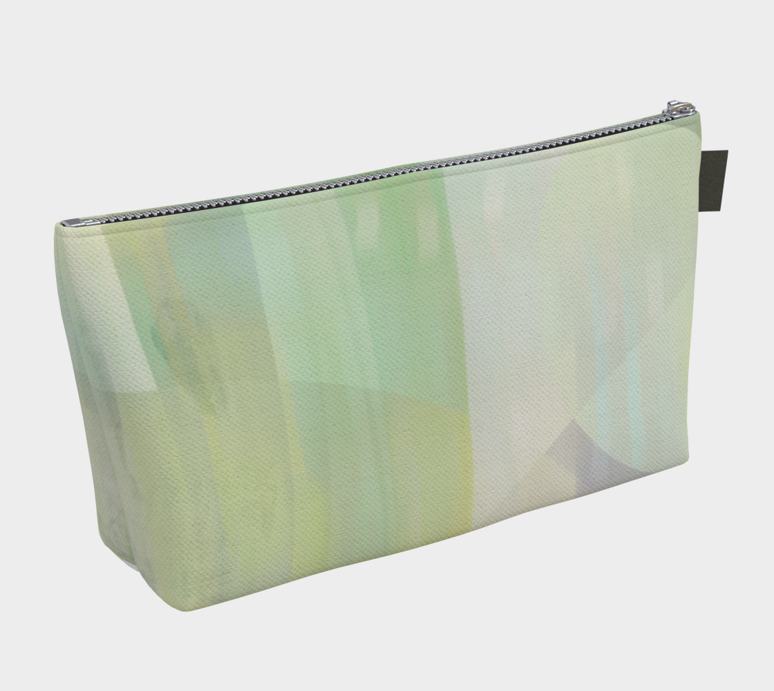 Angle Iron Makeup Bag in Soft Greens - deloresartcanada
