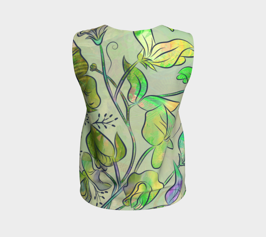 Queen Sweet Pea Loose Tank in Yellow/Green - deloresartcanada