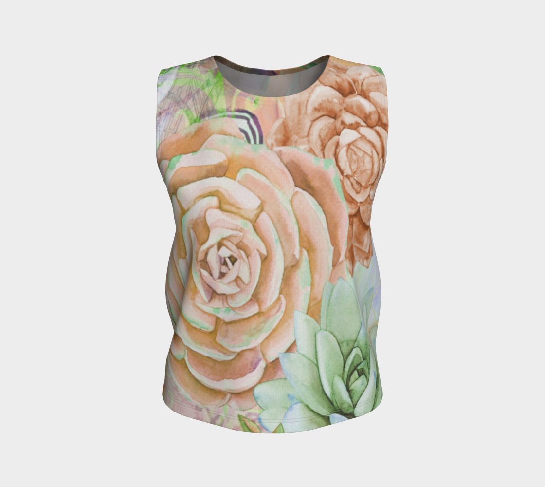 Let's Lovely Garden Loose Tank in Terra Cotta - deloresartcanada