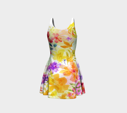 Victoria Blooms Flare Dress by Deloresart
