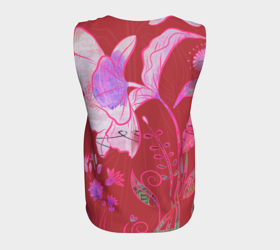 Subtle Soriya Loose Tank in Reds - deloresartcanada