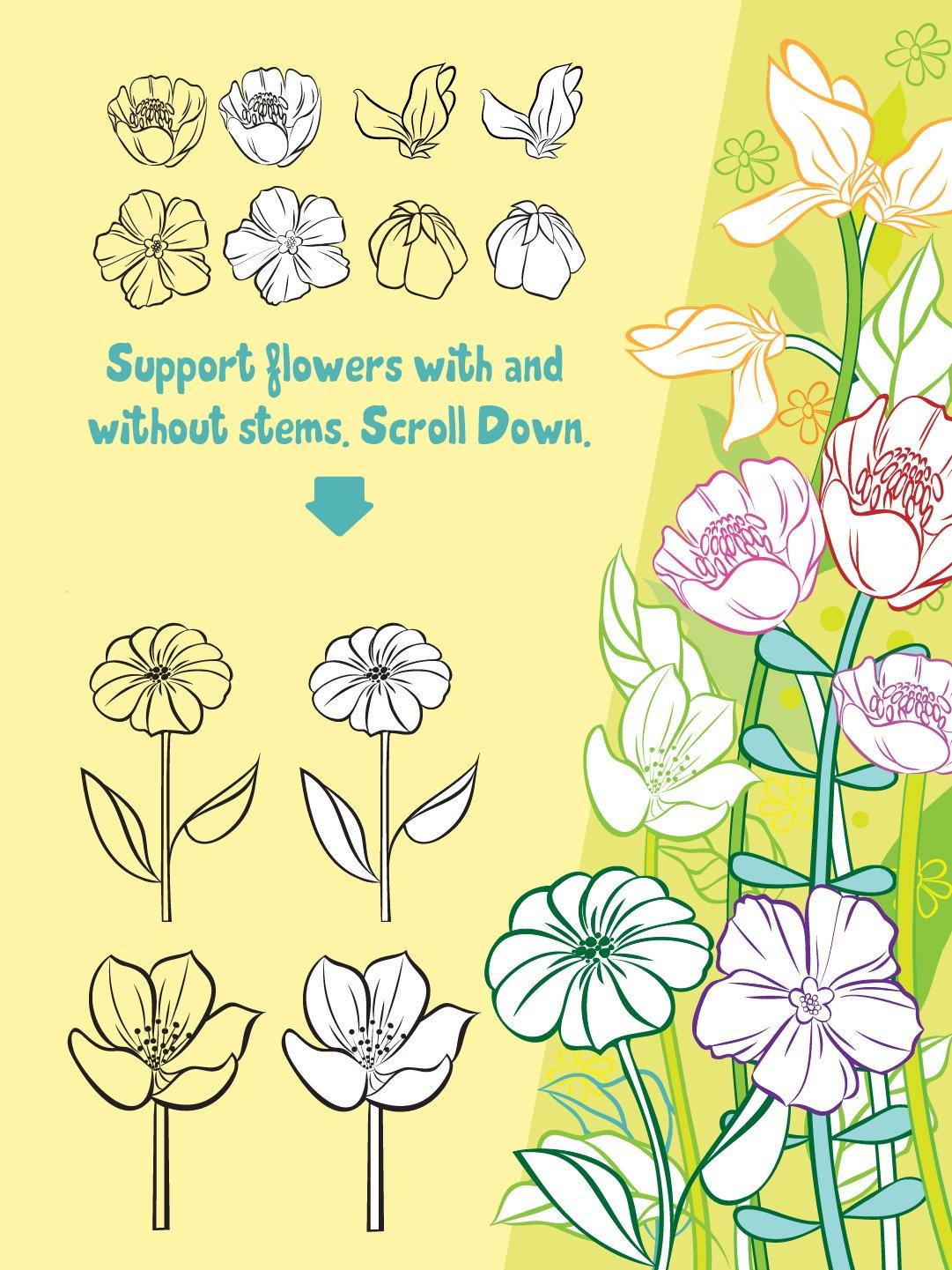 Volume 11 - Chic Line Art Floral Brush Set - deloresartcanada