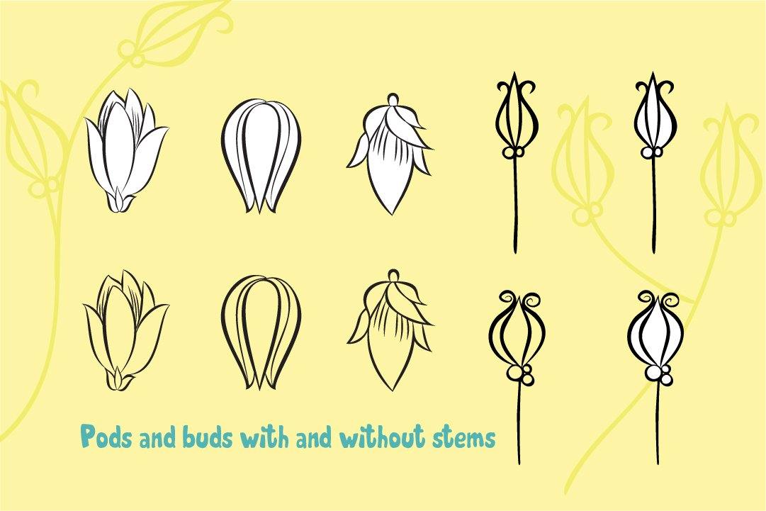 Volume 11 - Chic Line Art Floral Brush Set - deloresartcanada