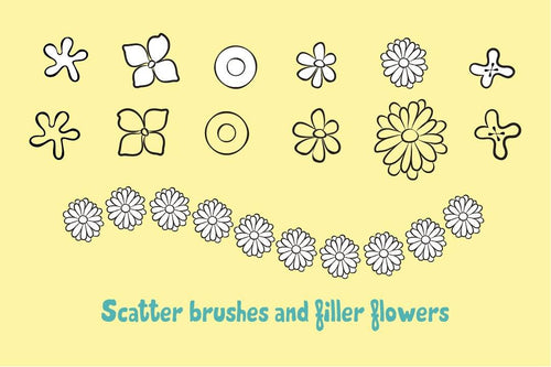 Volume 11 - Chic Line Art Floral Brush Set - deloresartcanada