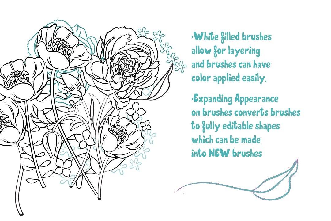 Volume 11 - Chic Line Art Floral Brush Set - deloresartcanada