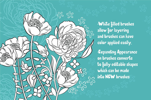 Volume 11 - Chic Line Art Floral Brush Set - deloresartcanada