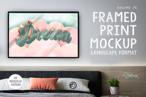 Volume 075 - Framed Print Mockup for Procreate Landscape Orientation - deloresartcanada