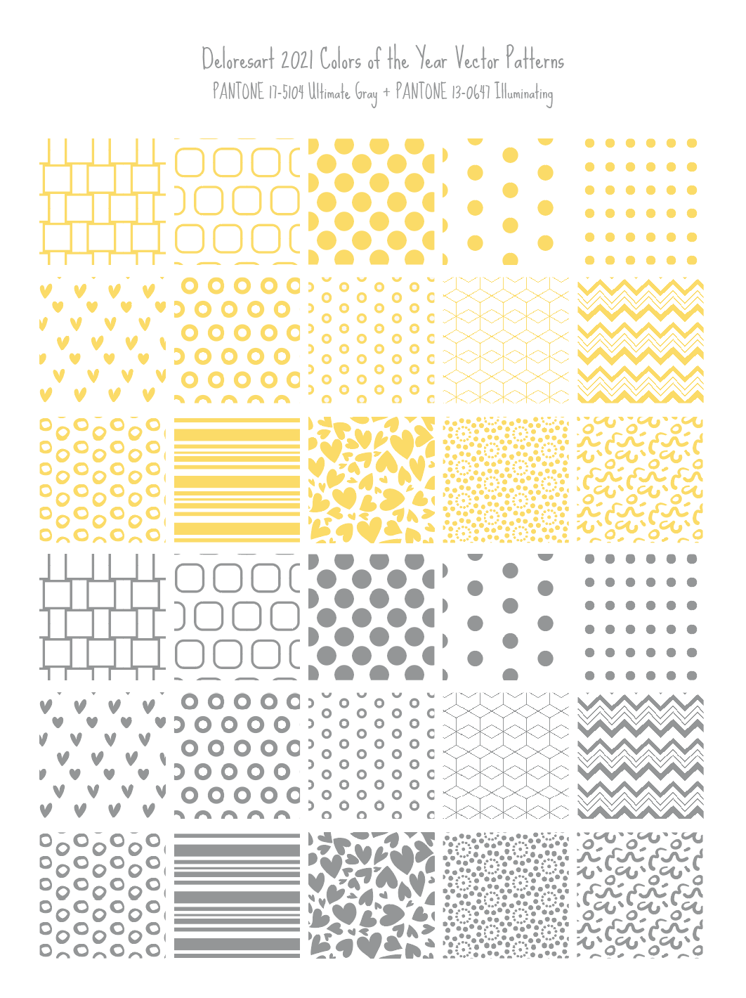 Volume 22 - Vector Patterns Pantone Color of the Year 2021 - deloresartcanada