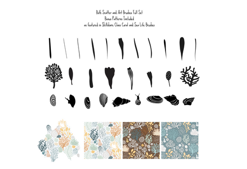 Volume 14 - Coral and Sea Vector Brushes - deloresartcanada