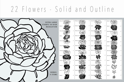 Volume 025 - Floral Procreate Stamp Brushes 2