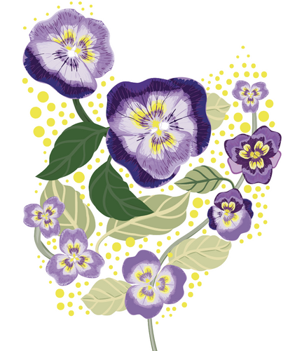 Volume 13 - Pansy Party Brush Set - deloresartcanada