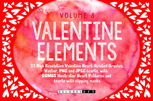 Volume 8 - Valentine Brush and Elements Set - deloresartcanada