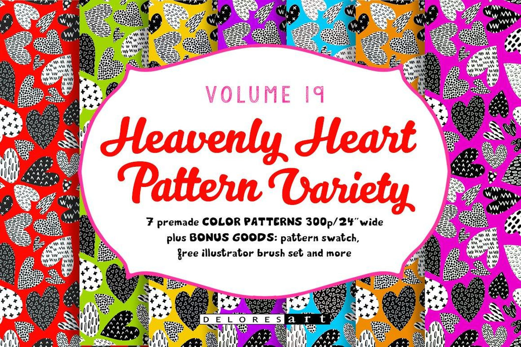 Volume 19 - Hearts Pattern Assortment - deloresartcanada
