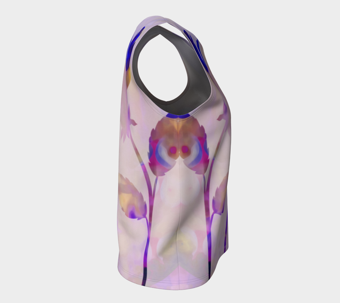 Breezy Blooms Loose Tank by Deloresart in Purples - deloresartcanada