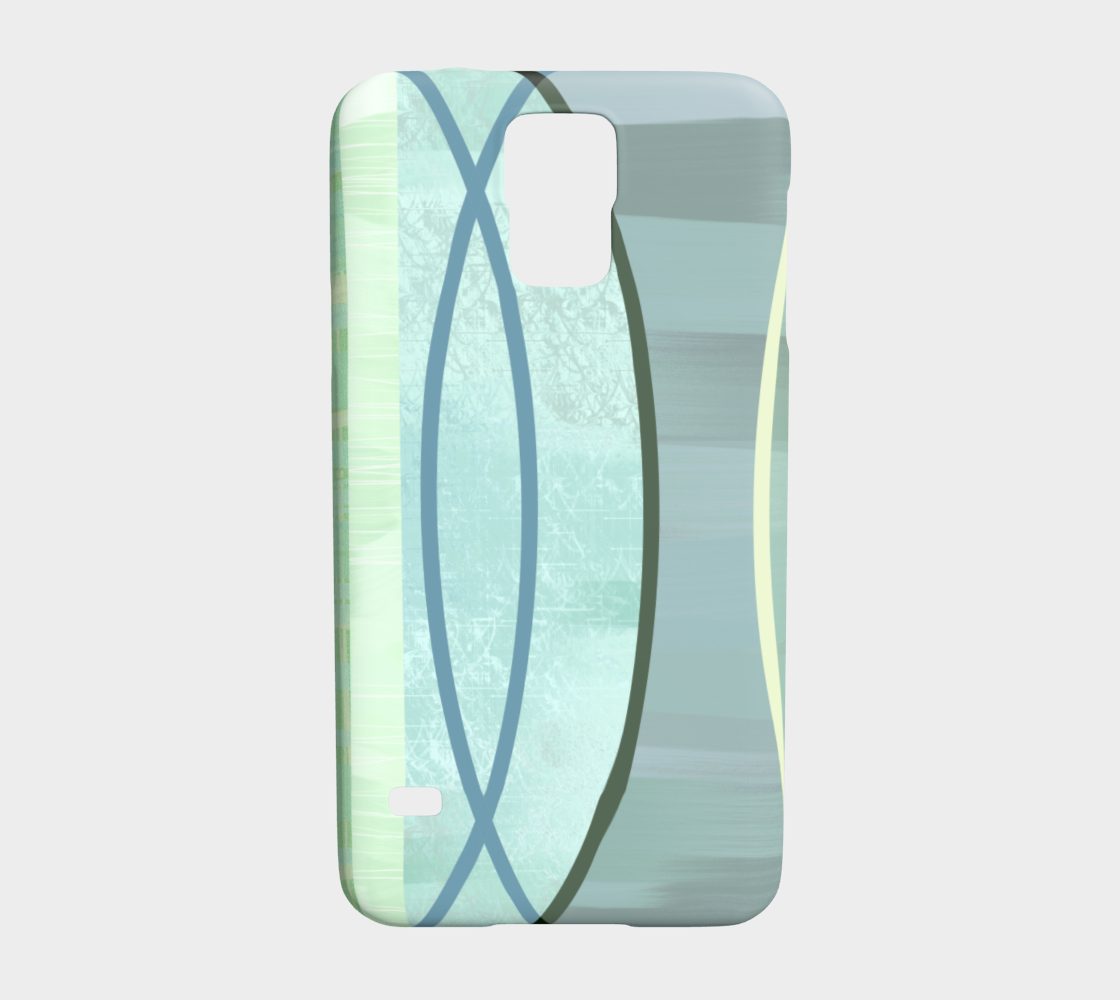 Del 487B Coaxial Soft Greens And Blues Device Case - deloresartcanada