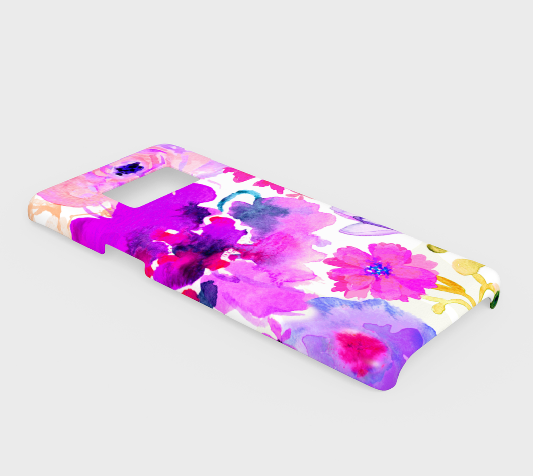 Magenta Floral Device Case - deloresartcanada