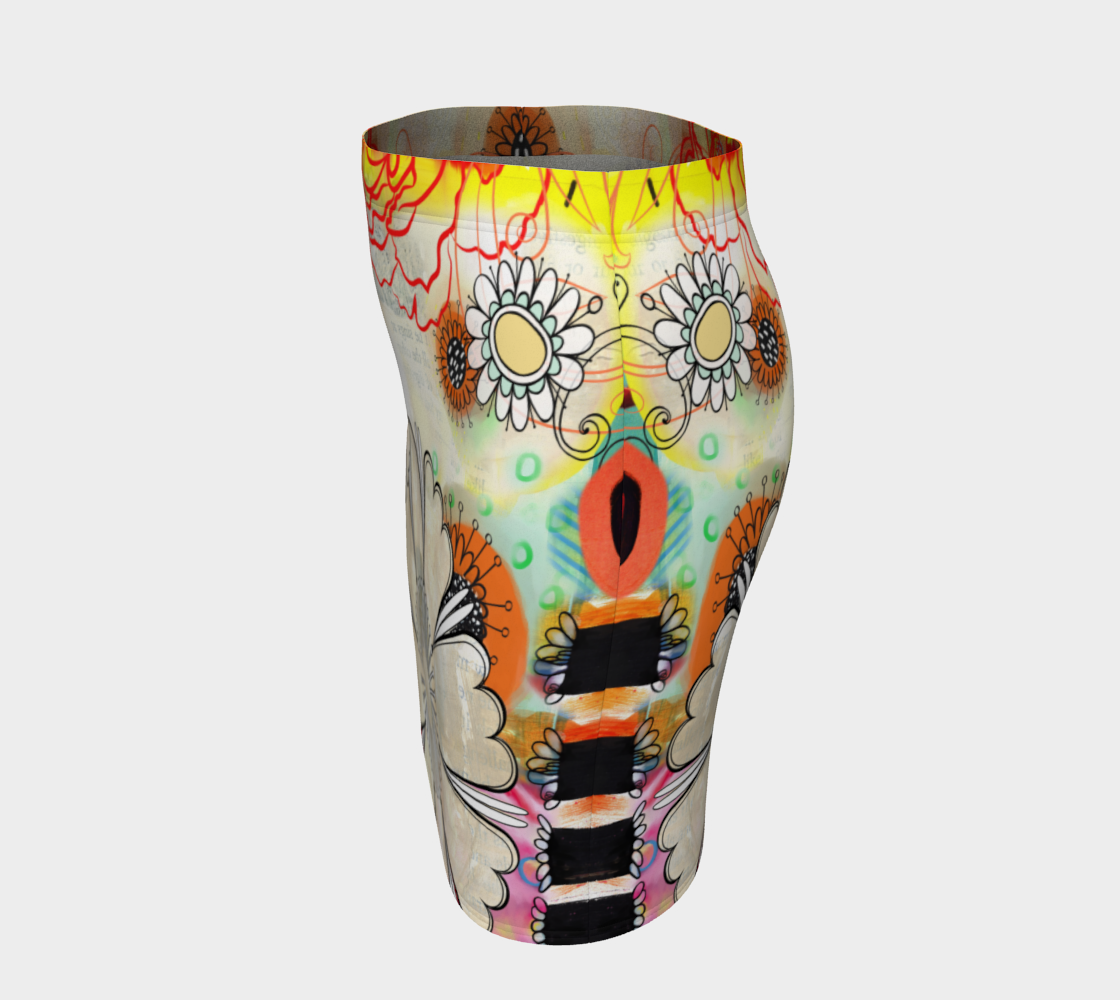 Flower Power Fitted Skirt by Deloresart - deloresartcanada