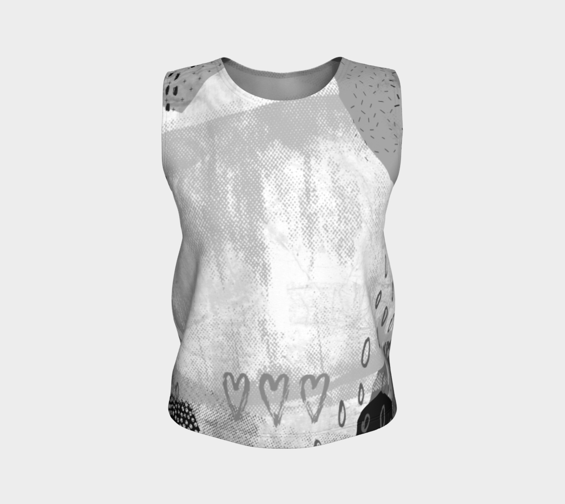 The Snuggle is Real Loose Tank in Greyscale - deloresartcanada