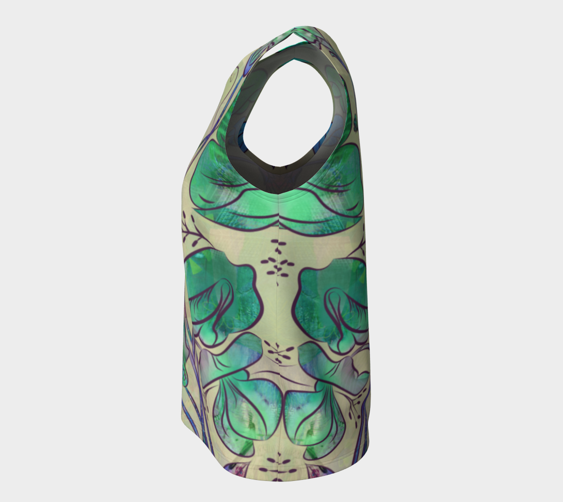 Queen Sweet Pea Loose Tank by Deloresart in Greens - deloresartcanada