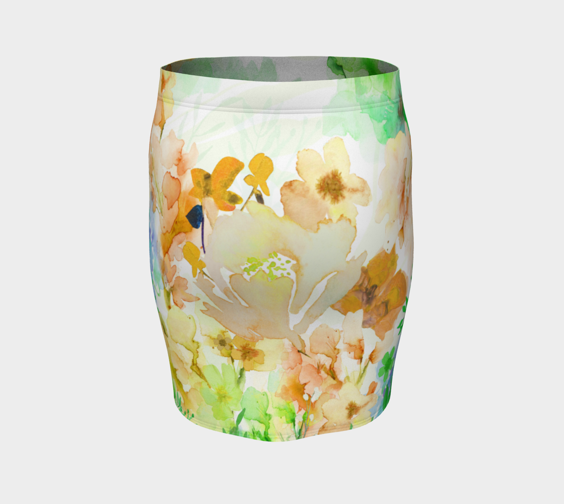 Gracious Garden Fitted Skirt by Deloresart - deloresartcanada