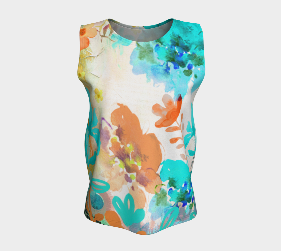 I am a Queen Loose Tank by Deloresart Teal and Coral - deloresartcanada