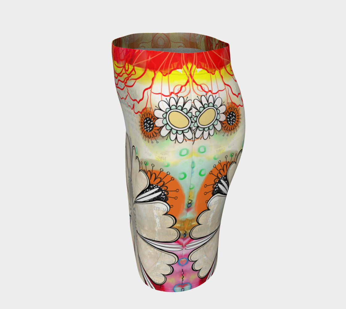 Flower Power Fitted Skirt by Deloresart - deloresartcanada