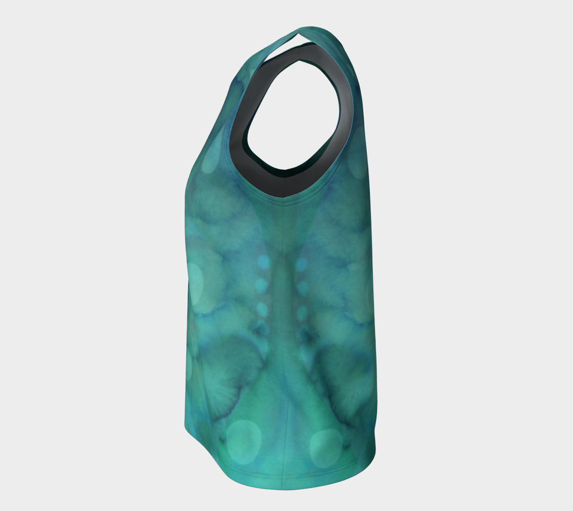 Because of You Loose Tank in Teal - deloresartcanada
