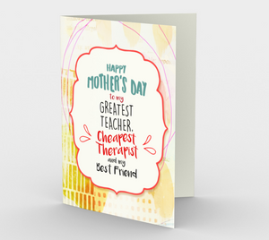 1060.Happy Mother's Day-Therapist-Best Friend  Card by DeloresArt