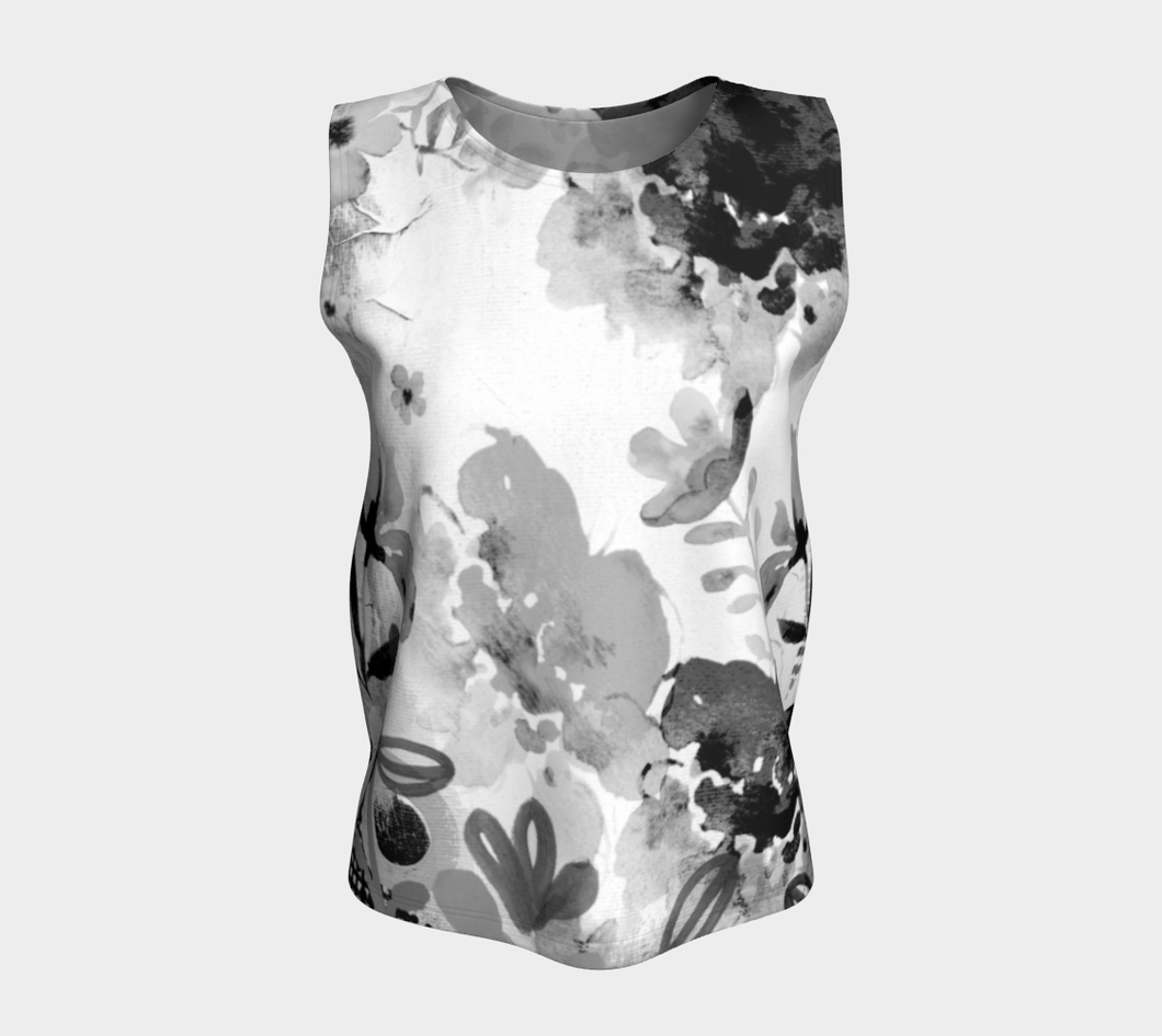 I Am A Queen Loose Tank by Deloresart in Greyscale - deloresartcanada