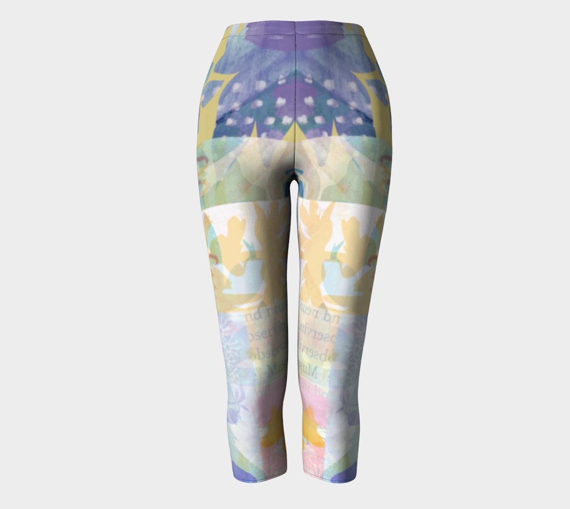 Kindred Leaf Collage Capris by Deloresart - deloresartcanada