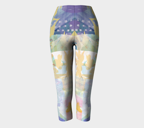 Kindred Leaf Collage Capris by Deloresart - deloresartcanada