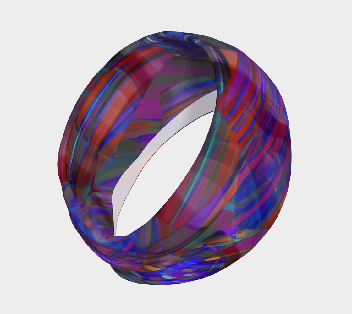 Tartan Cliffs Blues and Reds Headband - deloresartcanada