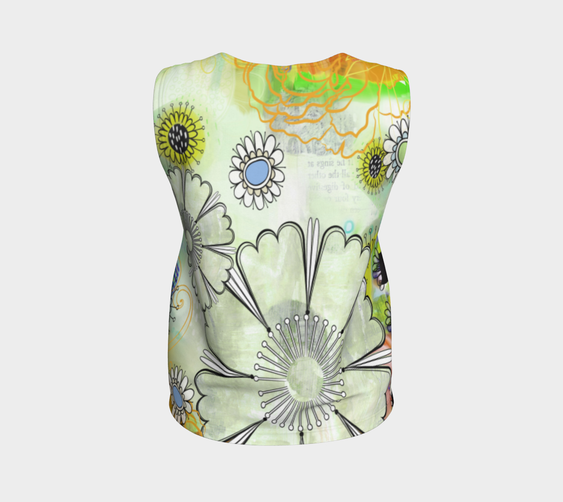 Flower Power Loose Tank by Deloresart Golden - deloresartcanada