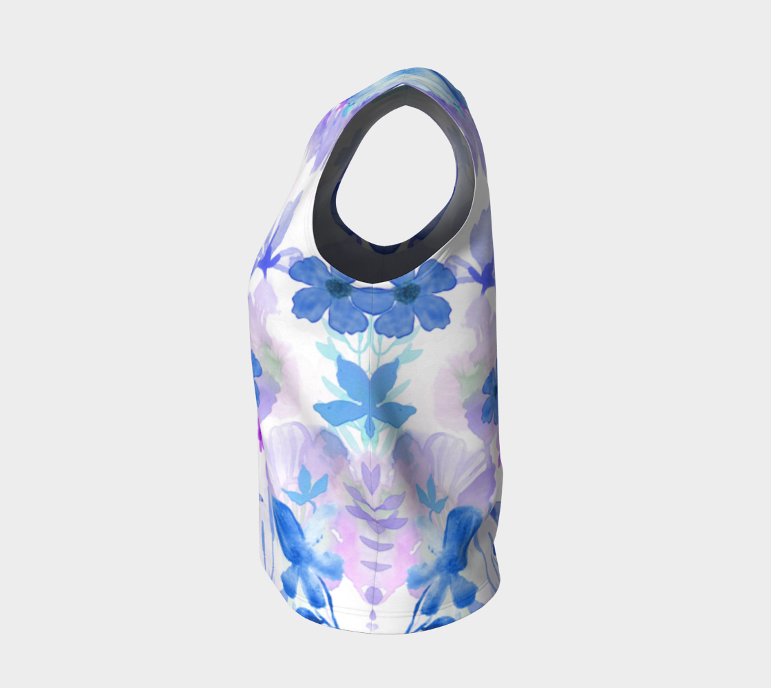 Blue Garden Loose Tank - deloresartcanada