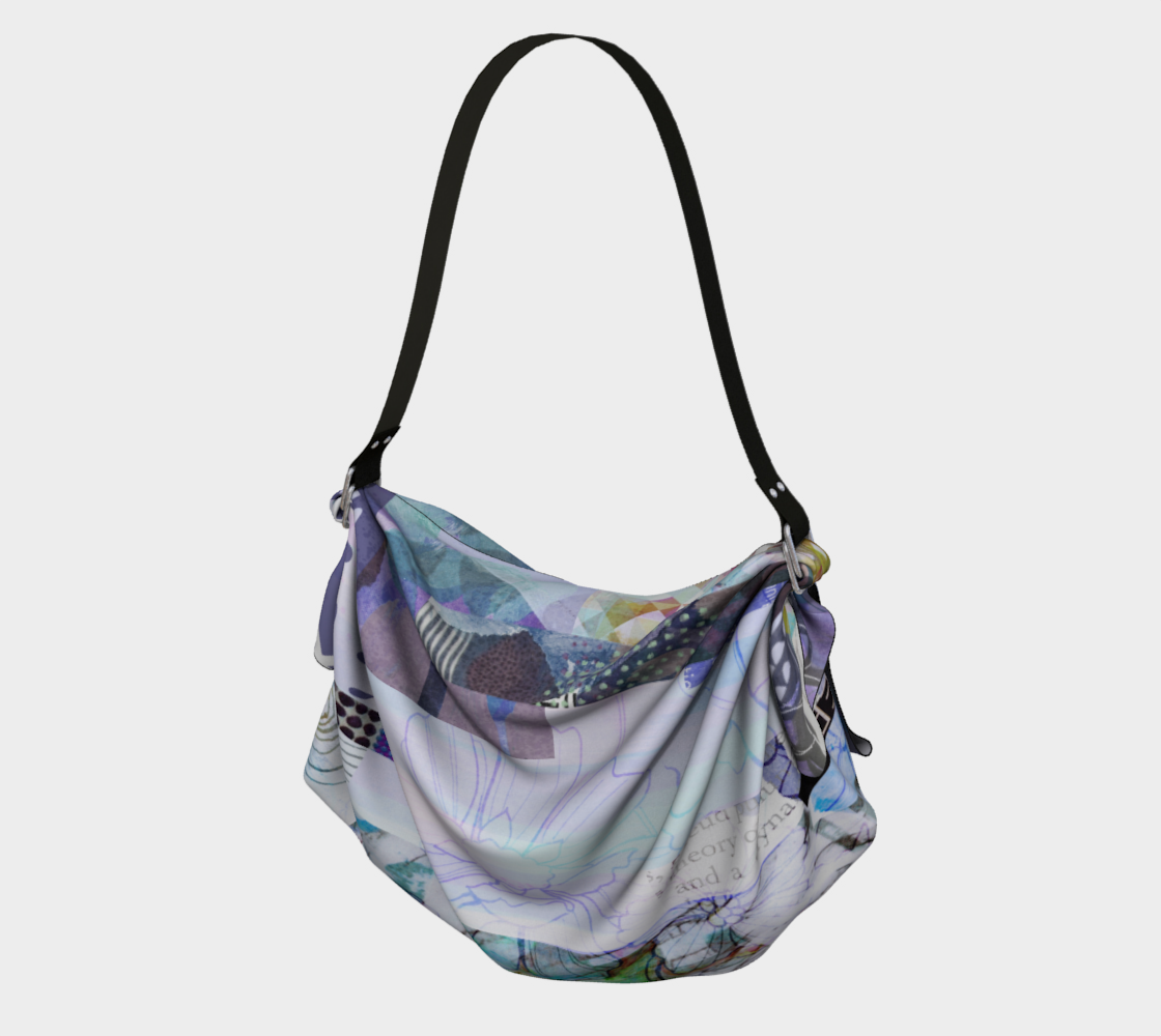 Trailing Petals Muted Purple Origami Tote by Deloresart - deloresartcanada